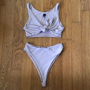 Tie front high waist Bikini